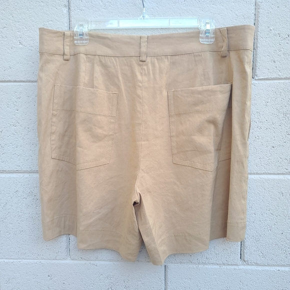 Vince | Casual Linen Blend Shorts in Almond NEW Size 14 - Picture 6 of 9